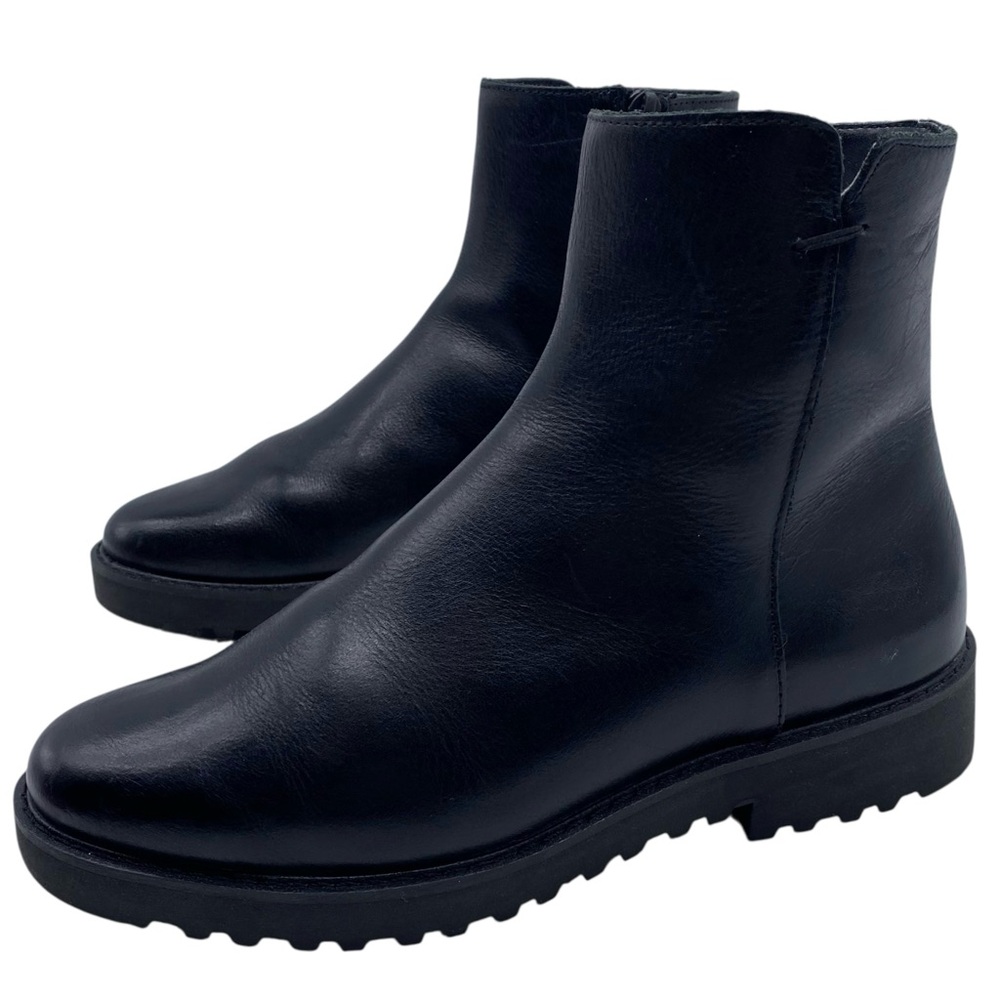 Franco Sarto Womens Shoes Cassie Chelsea Boots Sz 7.5 Black Leather Sleek Ankle